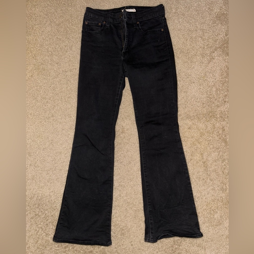 Levi's Black Flare Wide Leg Jeans